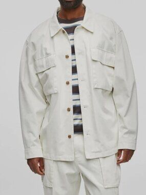 Mode of One Mens Relaxed Fit Utility Shirt Jacket Neo Natural Size XXL